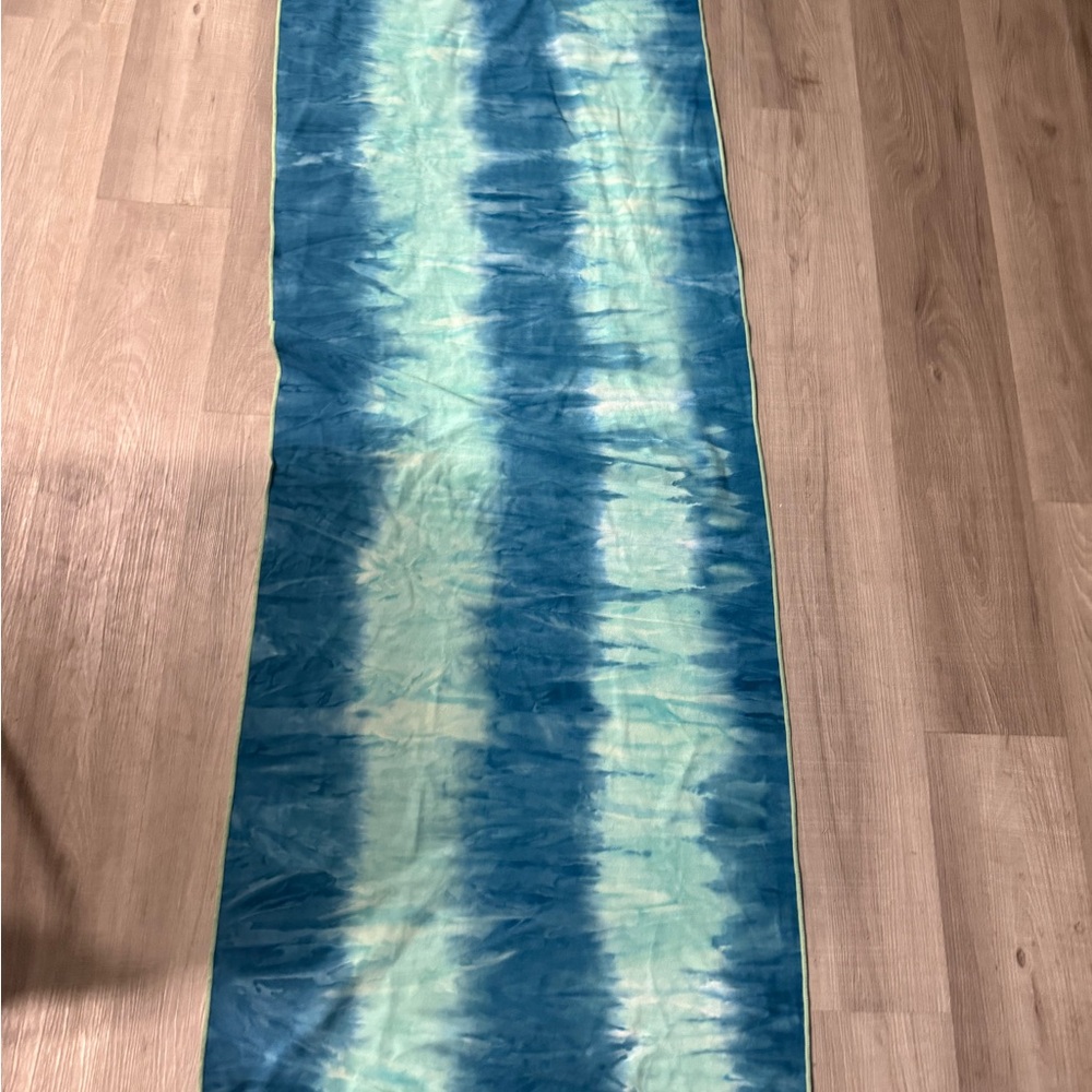 Teal and lime non slip yoga mat
